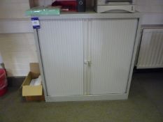 * Bisley Double Tambour Door Office Cabinet, 1000mm x 1000mm x 470mm