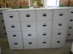 * 4 x Metal 4 Drawer Filing Cabinets (with keys)