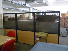 * 3-Section part-glazed effect Partition, 3500mm x 1800mm