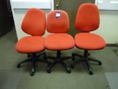 * 3 x Mobile Upholstered Office Chairs