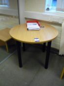 * Oak Effect Circular Meeting Room Table, 900mm diameter
