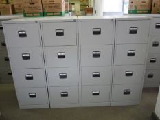 * 4 x Metal 4 Drawer Filing Cabinets (with keys)