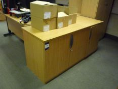 * Oak Effect 3-Door Office Cabinet, 740mm x 1500mm x 600mm