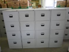 * 4 x Metal 4 Drawer Filing Cabinets (with keys)