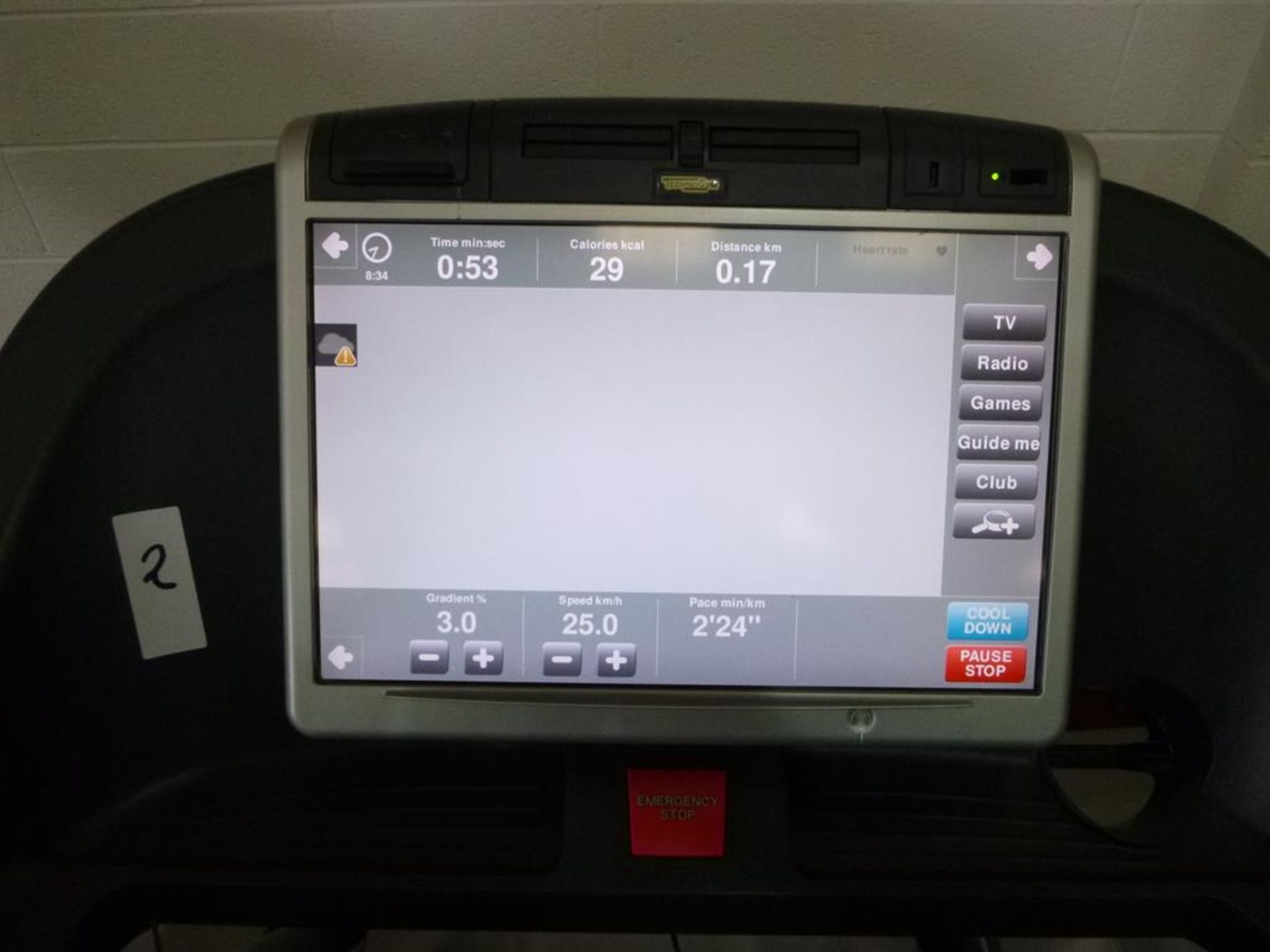 * A TechnoGym Model Dakbey Treadmill Touch Screen complete with iPod Dock s/n DAKBEY13002194 YOM - Image 2 of 4