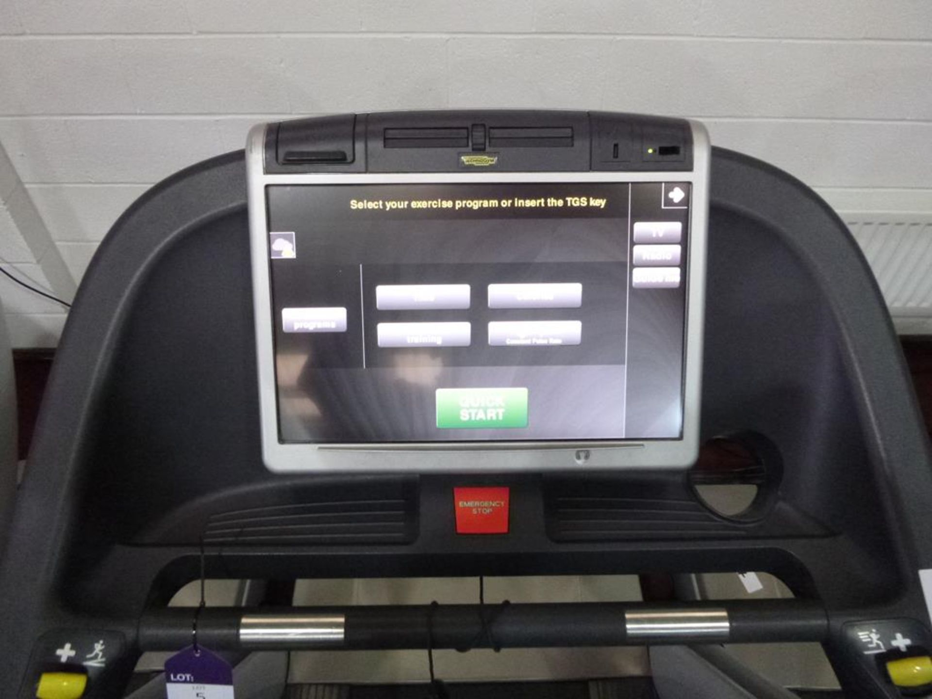 * A TechnoGym Model Dakbey Treadmill Touch Screen complete with iPod Dock s/n DAKBEY13002198 YOM - Image 2 of 5