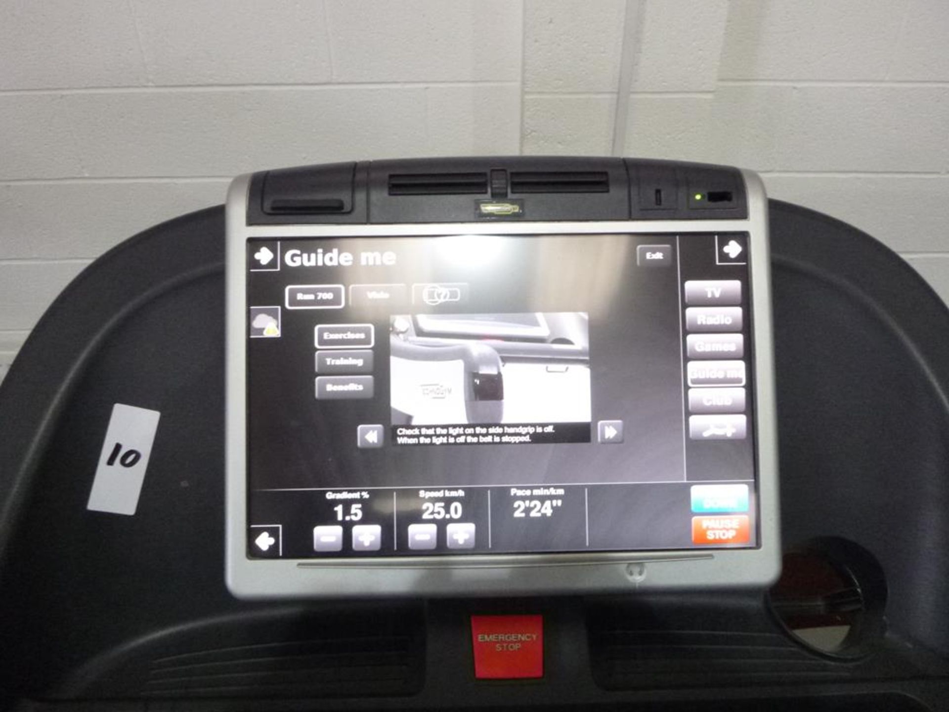 * A TechnoGym Model Dakbey Treadmill Touch Screen complete with iPod Dock s/n DAKBEY13002120 YOM - Image 4 of 6