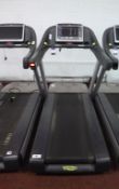 * A TechnoGym Model Dakbey Treadmill Touch Screen complete with iPod Dock s/n DAKBEY13002122 YOM