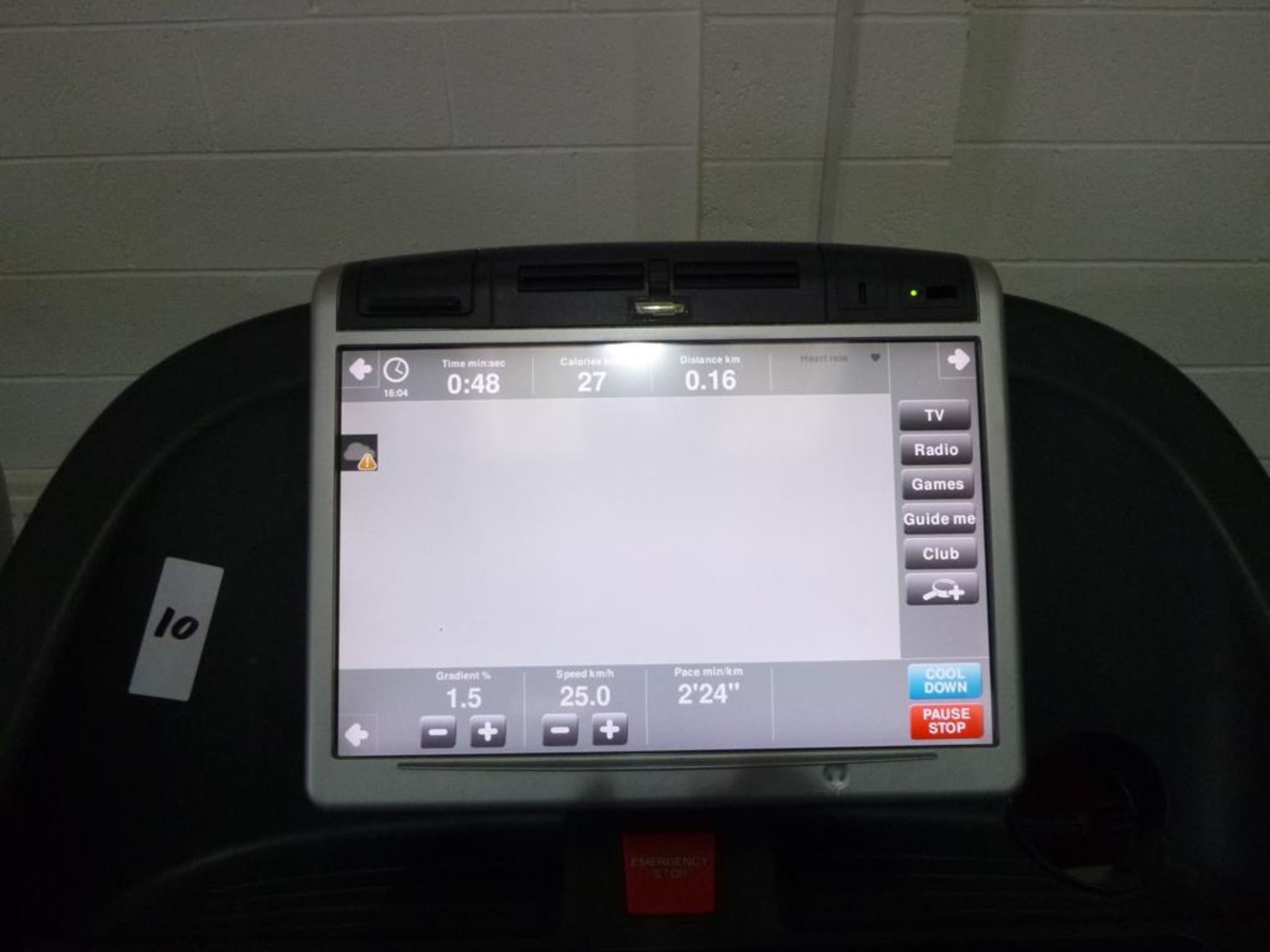 * A TechnoGym Model Dakbey Treadmill Touch Screen complete with iPod Dock s/n DAKBEY13002120 YOM - Image 3 of 6