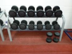 * A TechnoGym Weight Stand complete with Dumbbells, 2 X 20Kg, 2 X 18Kg, 2 X 16Kg, 2 X 14Kg, 4 X