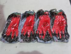 * A box of 120 pairs of size 10 Black and Red Workwear Gloves