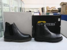 * Two pairs of New/Boxed Grafters Footwear. A pair of Black Leather 'Scammel' Dealer Boots size 8,