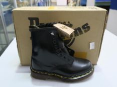 * A pair of new/boxed Dr Martens Black Smooth 8 eyelet Boots size 3