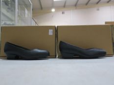 * Two pairs of New/Boxed Ladies Navy Court Safety Shoes size 3 (2)
