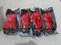 * A box of 120 pairs of size 9 Black and Red Workwear Gloves