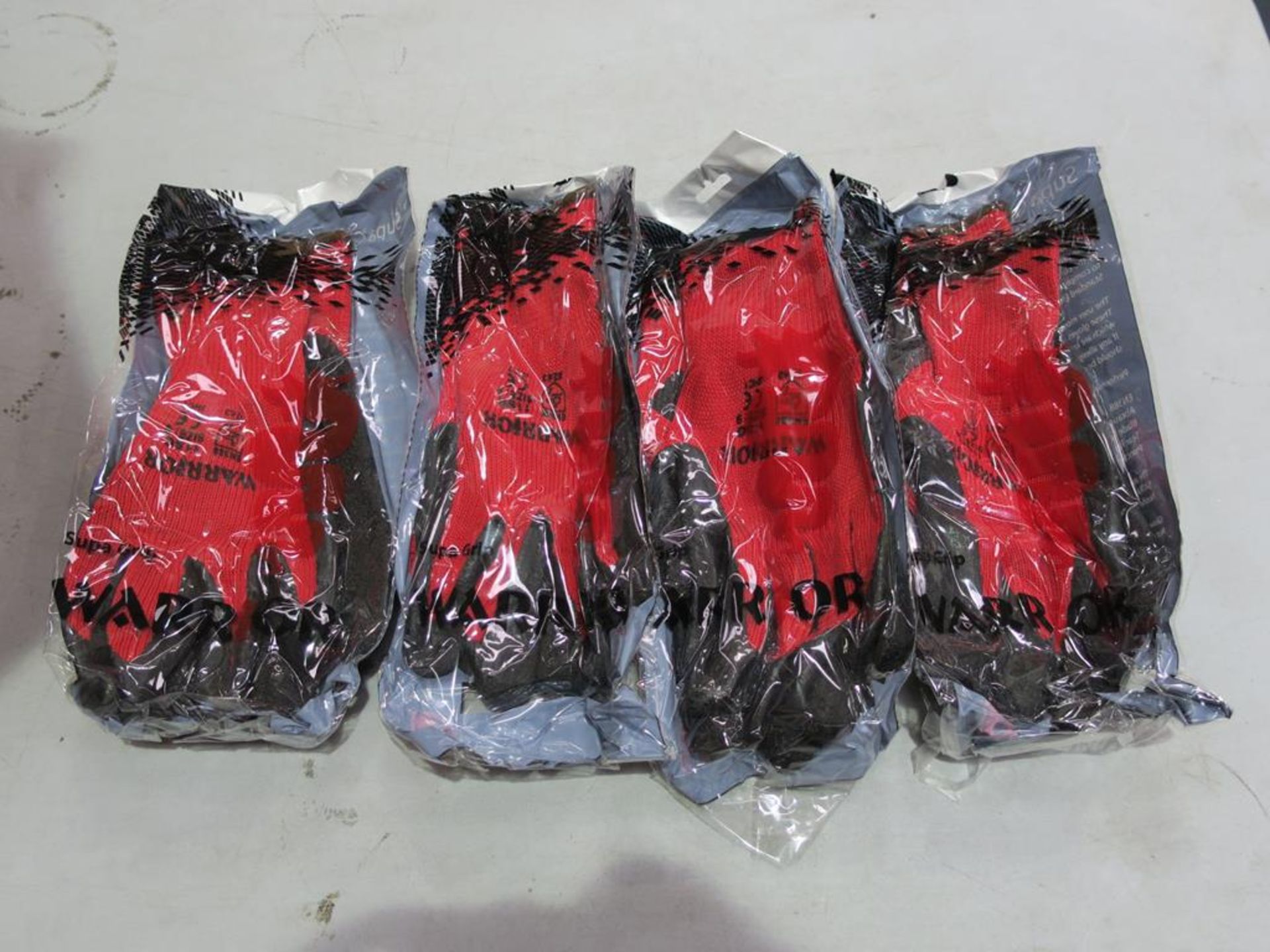 * A box of 120 pairs of size 9 Black and Red Workwear Gloves