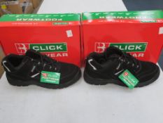 *Two pairs of New/Boxed Click Trainers (safety) CDDTB D/D Trainer Shoe in black both size 11