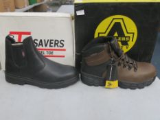 * Two pairs of New/Boxed Safety Boots. ToeSavers black Leather style 151BK size 11, Amblers Safety