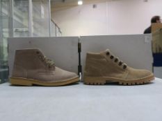 * Two pairs of new/boxed Roamers Footwear: a pair of Taupe Suede D-Ring Leisure Boots size 8 and a