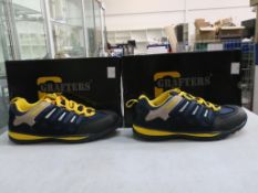 * Two pairs of New/Boxed Grafters Navy/Yellow 'Blue Bird' Safety Trainer Shoes size 8 (2)