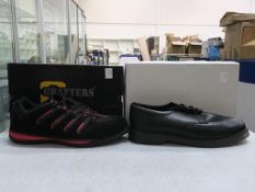 * Two pairs of new/boxed Grafters Footwear: a pair of Red/Black Safety Trainer Shoe 'Red Devil' size