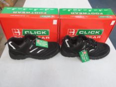 * Two pairs of New/Boxed Click Trainers (safety), CDDTB D/D Trainer Shoe in black both size 10