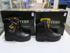 * Two pairs of new/boxed Grafters Footwear: a pair of Black Leather 'Top Gun' Combat Boots size 3