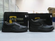 * Two pairs of new/boxed Grafters Footwear: a pair of Black Leather Shoes M9537A size 47 (UK 12) and