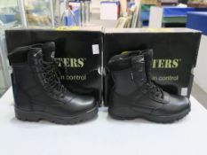 * Two pairs of new/boxed Grafters Footwear: a pair of Black Leather Combat Boots 'Top Gun' and a