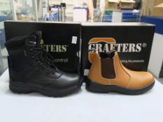 * Two pairs of New/Boxed Grafters Footwear. A pair of Black Leather 'Ambush' 8 inch Waterproof