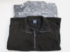 * A box of 'Classic' full zip Black Fleeces/Jackets (sizes S, M)