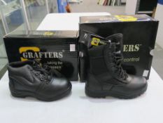 * Two pairs of new/boxed Grafters Footwear: a pair of Black 'Chukka' Safety Boots size 36 (UK 3) and