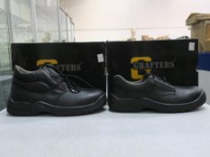 * Two pairs of new/boxed Grafters Footwear: a pair of Black Leather Padded Collar D-Ring safety