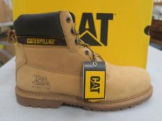 * A pair of New/Boxed CAT Boots. 708215 Holton SB Honey. UK size 12