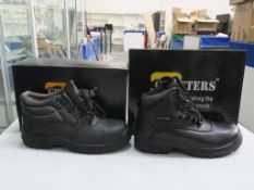 * Two pairs of New/Boxed Grafters Footwear. A pair of Black Leather Padded Collar D-Ring Safety