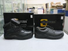 * Two pairs of new/boxed Grafters Footwear: a pair of Black Leather Safety Boots with Steel Toe
