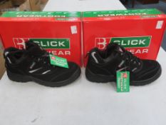 *Two pairs of New/Boxed Click Trainers (safety) CDDTB D/D Trainer Shoe in black both size 7