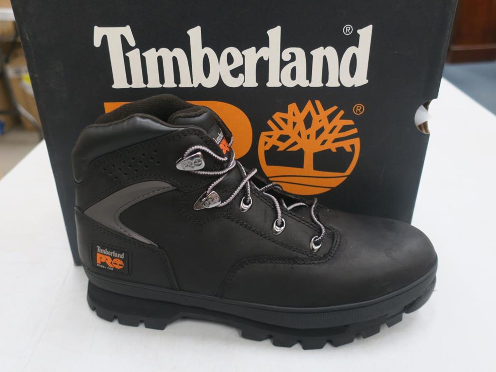 * A pair of New/Boxed Timberland Pro Boots, Euro Hiker 2G Steel Safety Toe in black 'improved fit'