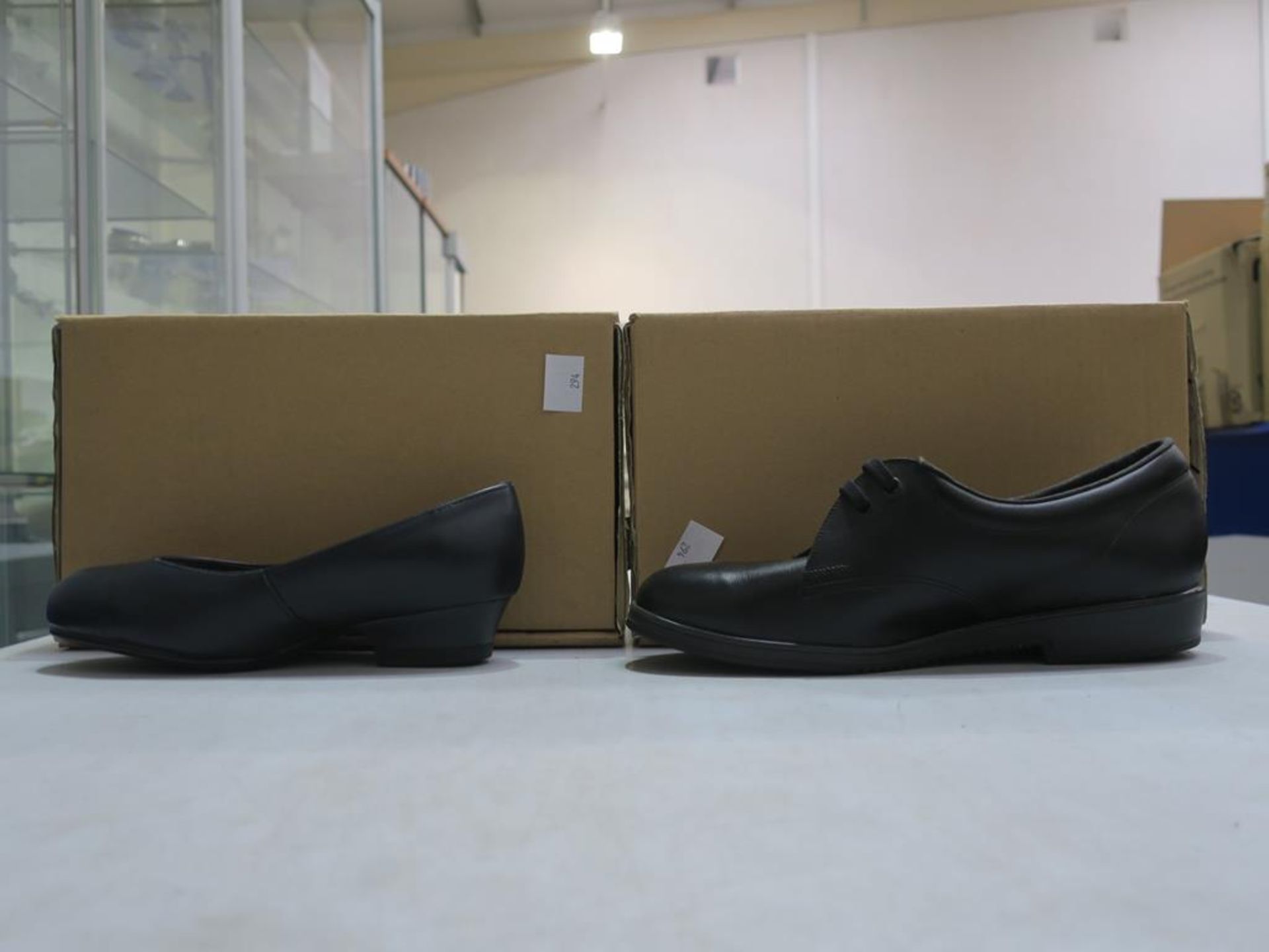 * Two pairs of New/Boxed Ladies Shoes. A pair of Black Antistatic Shoes size 8, and a pair of Navy - Image 2 of 3