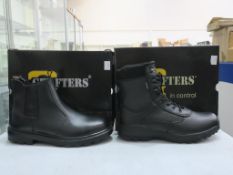 * Two pairs of New/Boxed Grafters Footwear. A pair of Black Leather 'Grinder' Safety Twin Gusset