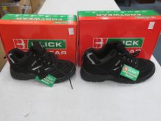 * Two pairs of New/Boxed Click Trainers (Safety) CDDTB D/D Trainer Shoe in black sizes 6 and 11