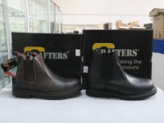 * Two pairs of New/Boxed Grafters Footwear. A pair of Brown Leather Safety, Twin Gusset Dealer Boots