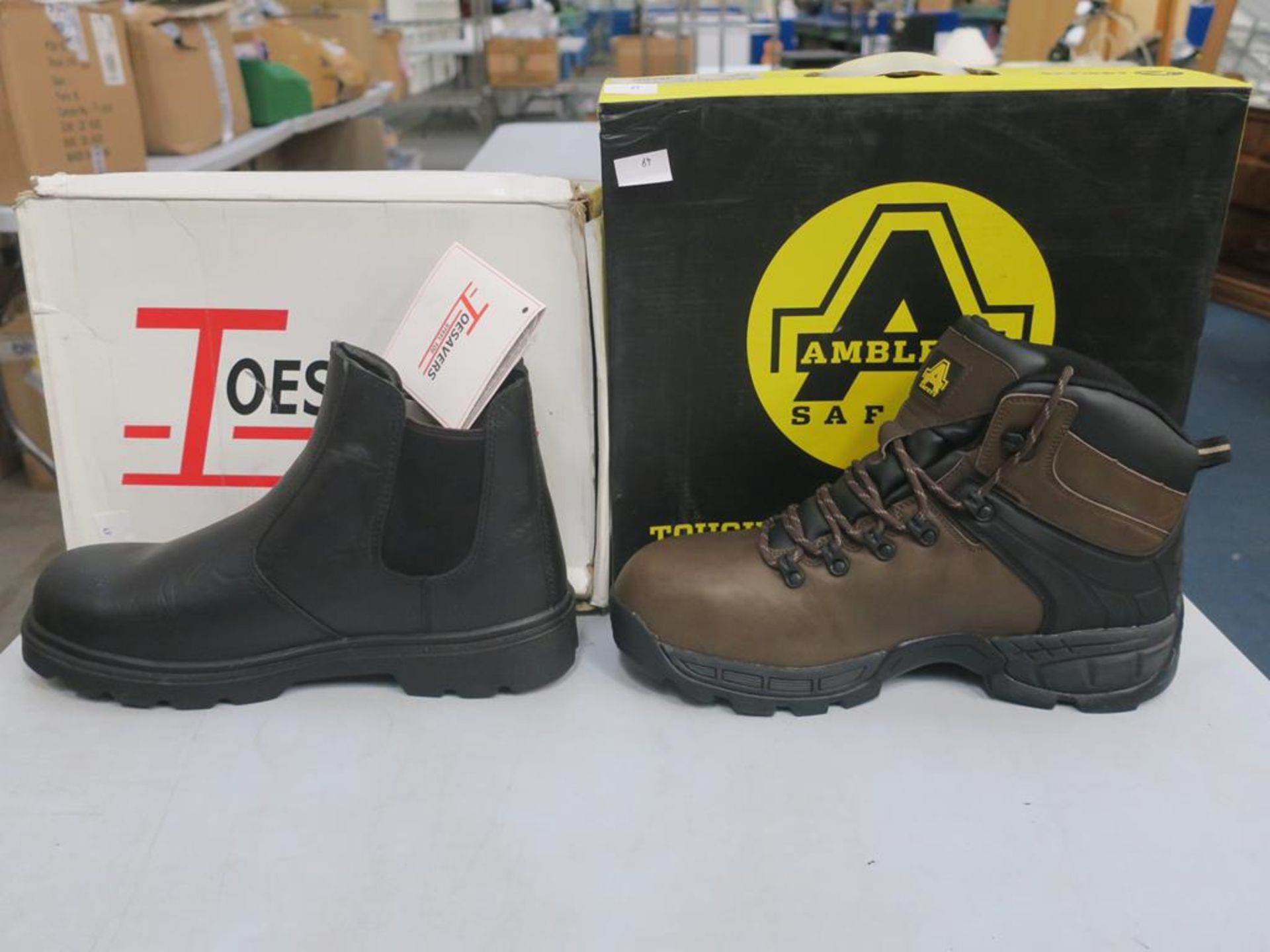 * Two pairs of New/Boxed Safety Boots. ToeSavers black Leather style 151BK size 11, Amblers Safety - Image 2 of 3