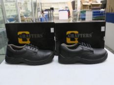 * Two pairs of New/Boxed Grafters Black Leather Padded Collar 4 Eye Safety Shoe size 44 (UK10) (2)