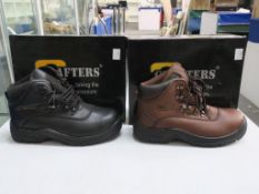 * Two pairs of New/Boxed Grafters Footwear. A pair of Black Leather Safety Boot with Steel Toe and