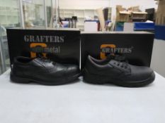 * Two pairs of New/Boxed Grafters Footwear. A pair of Black Leather Safety Brogue Shoes size 42 (