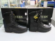 * Two pairs of new/boxed Grafters Footwear: a pair of Black Leather Combat Boot 'G-Force' size 6 and