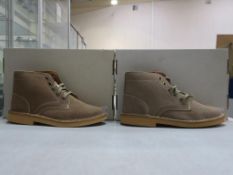 * Two pairs of new/boxed Roamers Dark Taupe Suede 5 eye Leisure Boots (one size 6, the other size 7)