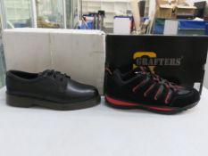* Two pairs of new/boxed Grafters Footwear: a pair of Black Uniform Shoe 'York' size 6 and a pair of