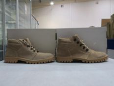 * Two pairs of new/boxed Roamers Taupe Suede D-Ring Leisure Boots (one size 10, the other size